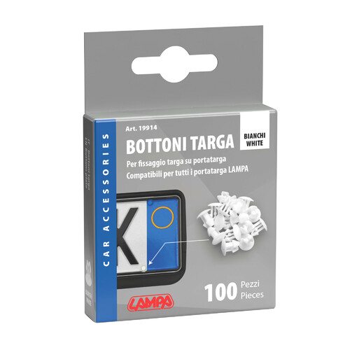 Set 100 bottoncini targa - Bianco - immagine 2