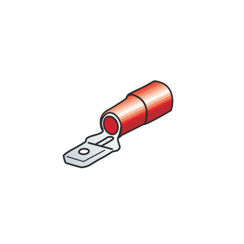 10 terminali – capicorda maschio piatti – Rosso