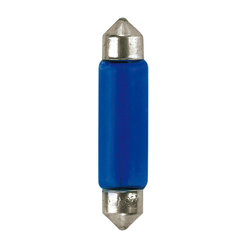 12V Blue Dyed Glass, Lampada siluro – 11×44 mm – 10W – SV8,5-8 – 2 pz – Scatola