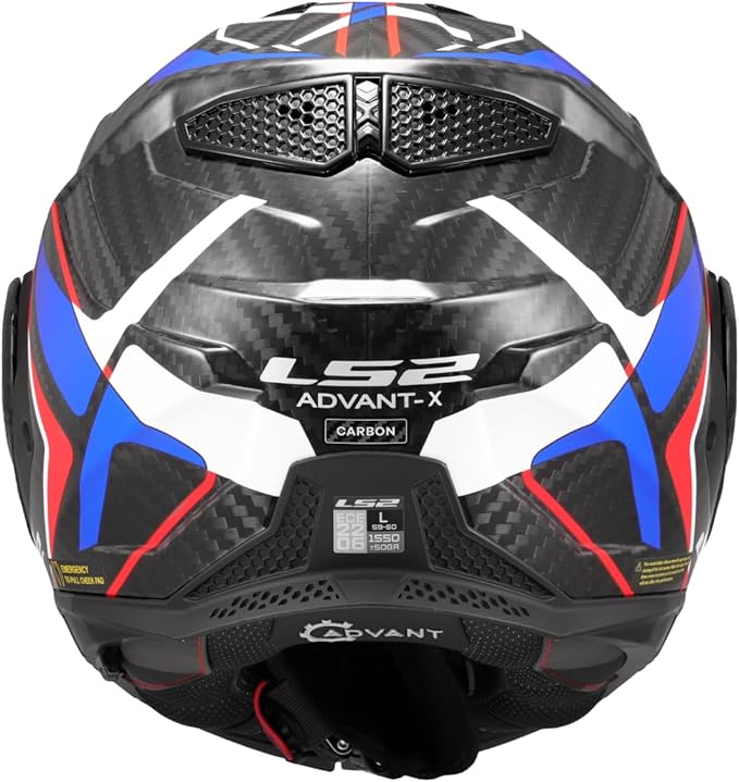 LS2 FF901 Casco Moto Modulare ADVANT X CARBON FUTURE II Gloss White Blue - immagine 2