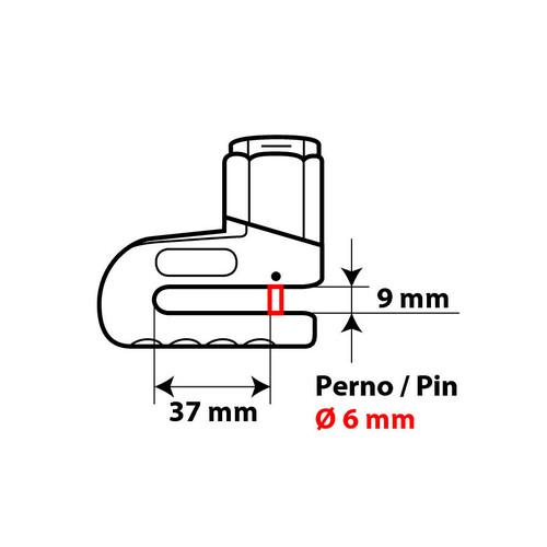 Lucchetto bloccadisco - Perno Ø 6 mm - immagine 3