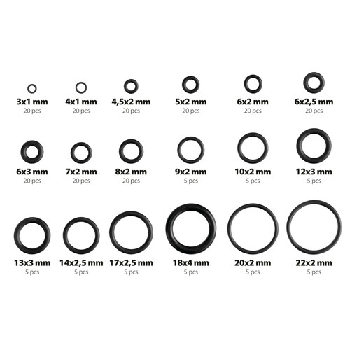 O-Ring, assortimento 225 pz, 18 misure - immagine 4