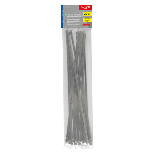 Fascette in acciaio inox, set 20 pz - 4,7x300 mm - immagine 3