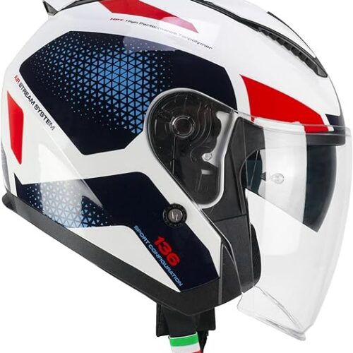 CGM Casco open face, 136G DNA GALAXY Bianco Blu