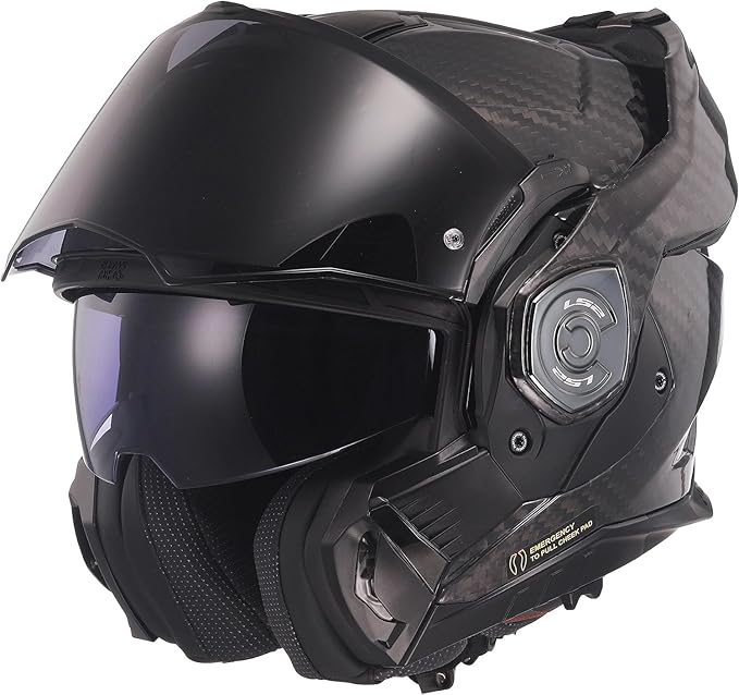 LS2 FF901 Casco Moto Modulare ADVANT X CARBON Solid MATT BLACK - immagine 6