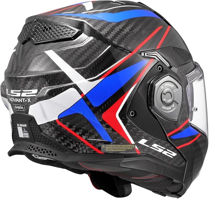 LS2 FF901 Casco Moto Modulare ADVANT X CARBON FUTURE II Gloss White Blue - immagine 4