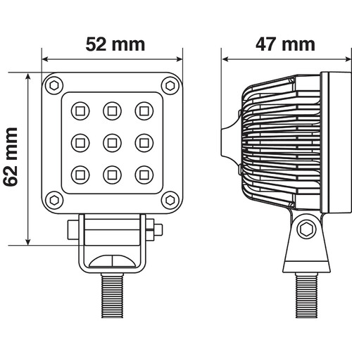 WL-18, faro ausiliario a 9 Led - 12/24V - Bianco - immagine 4