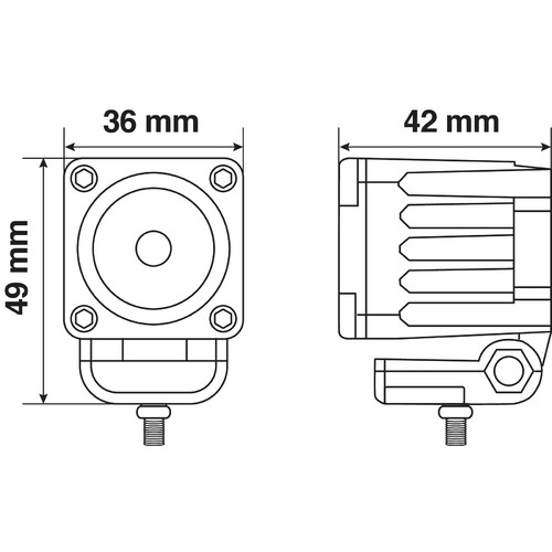 WL-19, faro ausiliario a 1 Led - 12/24V - Luce focalizzata - Bianco - immagine 7