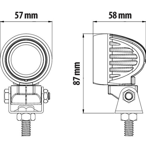 Cyclops-Round, faro ausiliario a 1 Led - 12/24V - Luce focalizzata - immagine 3
