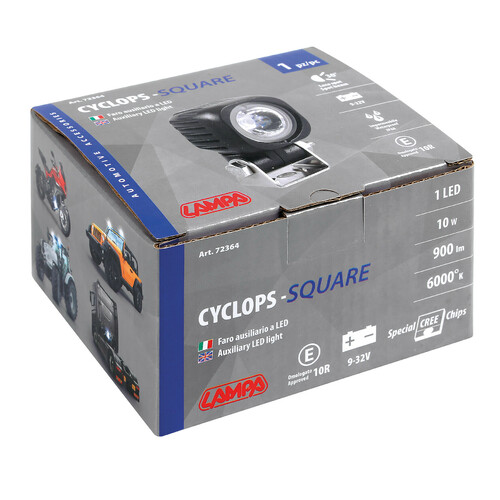 Cyclops-Square, faro ausiliario a 1 Led - 12/24V - Luce focalizzata - immagine 4