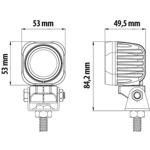 Cyclops-Square, faro ausiliario a 1 Led - 12/24V - Luce focalizzata - immagine 3