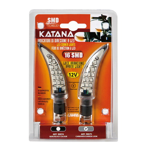 Katana, indicatori direzione a Led - 12V LED - Carbon - immagine 2