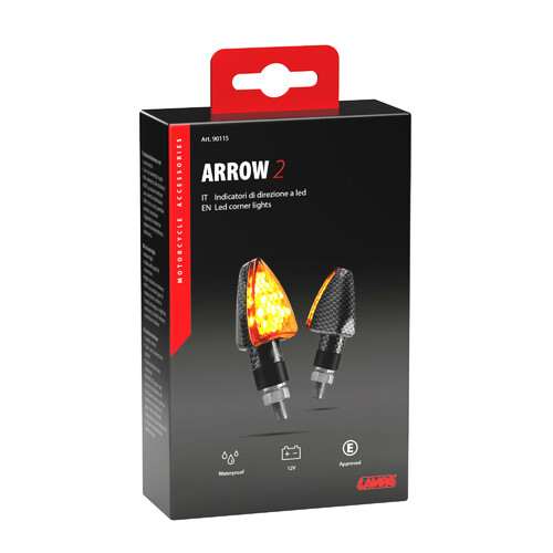 Arrow-2, indicatori di direzione a Led - 12V LED - Carbon - immagine 2