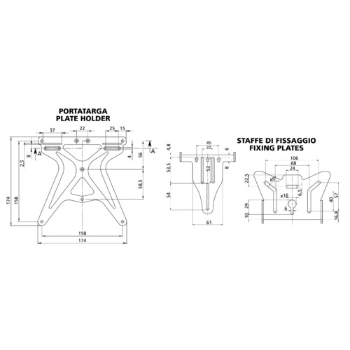 Aero-X, portatarga completamente regolabile - immagine 3