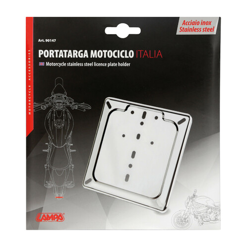 Porta targa in acciaio inox - Cromo - immagine 4