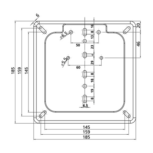 Porta targa in acciaio inox - Cromo - immagine 3