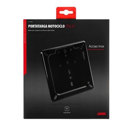Porta targa in acciaio inox - Nero - immagine 2