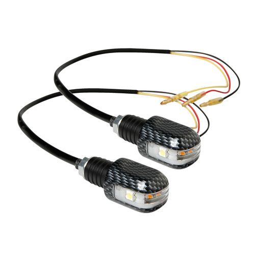 Stabilizzatori manubrio con Led, 12V - Carbon - immagine 2