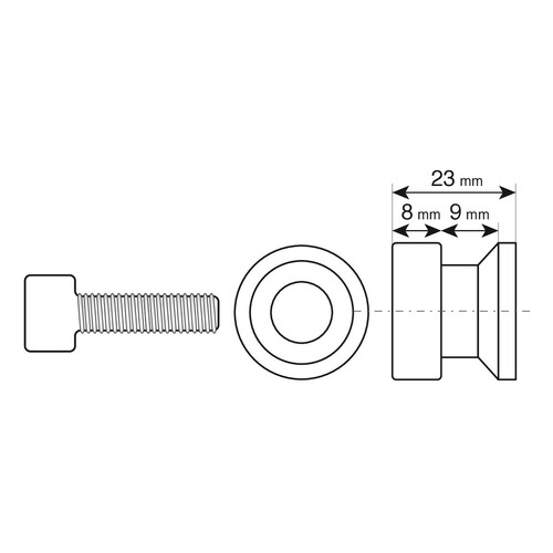Coppia supporti cavalletto - M8x1,25 mm - Alluminio - immagine 2
