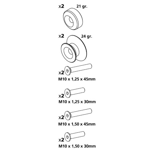 Kit supporti cavalletto - 10 mm - Alluminio - immagine 2