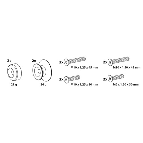 Kit supporti cavalletto - 10 mm - Alluminio - immagine 3