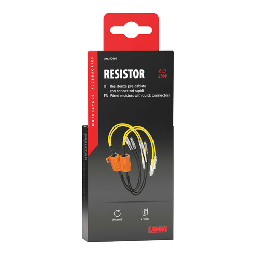 Resistenze pre-cablate con connettori rapidi, 2 pz - 12V - 6 OHM - 25 W - immagine 4