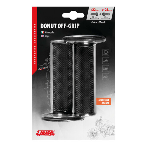 Donut Off-Road Grips, manopole universali - Nero - Arancione - immagine 3