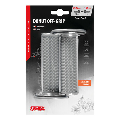 Donut Off-Road Grips, manopole universali - Grigio - Arancione - immagine 4
