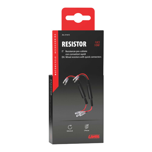 Resistenze pre-cablate con connettori rapidi, 2 pz - 12V - 10 OHM - 10 W - immagine 2