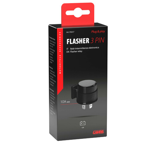 Flasher 3 Pin, intermittenza elettronica plug & play - 12V - 10A - immagine 3