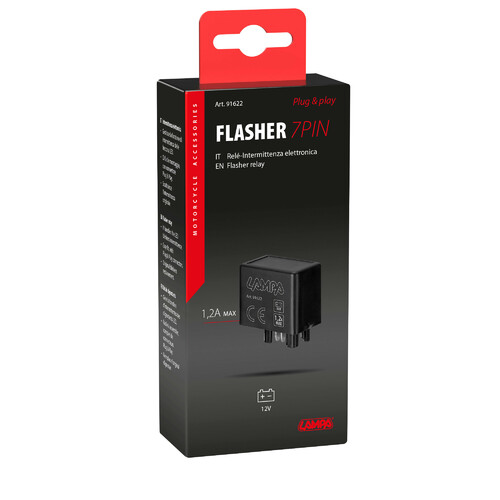 Flasher 7 PIN, relé-intermittenza elettronica - 12V - 1,2A - immagine 3
