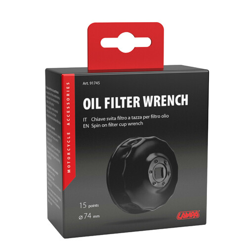 Chiave svita filtro a tazza per filtro olio per filtro Ø 74 mm con 15 lati - immagine 3