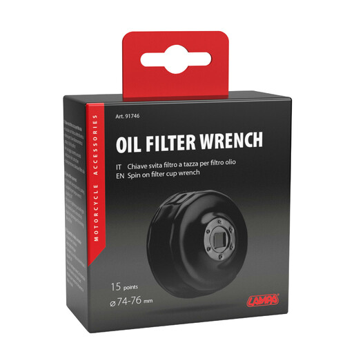 Chiave svita filtro a tazza per filtro olio per filtro Ø 74-76 mm con 15 lati - immagine 3