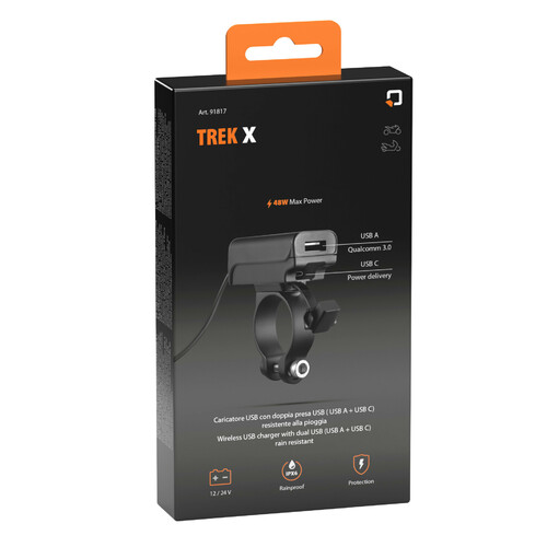 Trek X, Caricatore usb con doppia presa USB (USB A + USB C) resistente alla pioggia - immagine 15