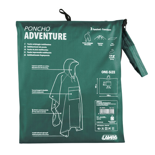 Adventure, poncho antipioggia multifunzione - Verde - immagine 17