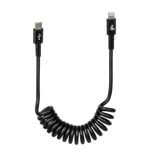 Cavo a spirale Usb Type-C > Apple 8 Pin – 100 cm – Nero