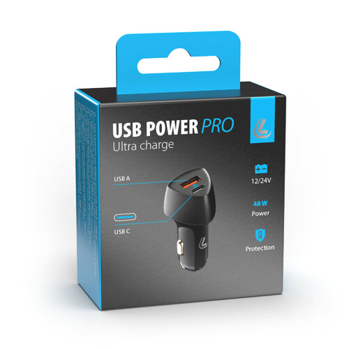 Usb Power Pro, caricabatteria 2 porte Usb - PD / QC 3.0 - 48W - 12/24V - immagine 7
