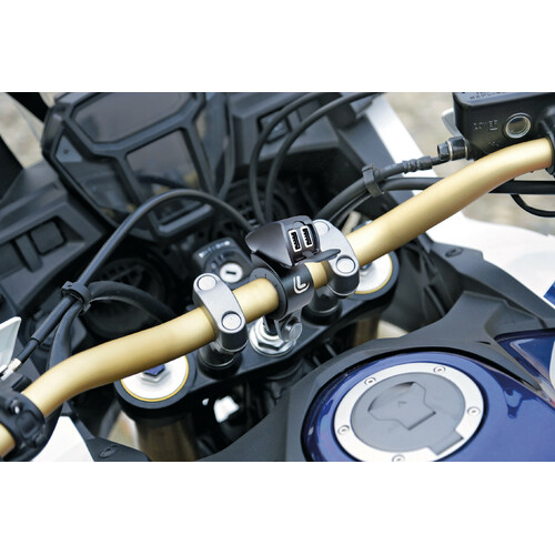 Usb-Fix Trek, doppio caricatore usb resistente all’acqua, fissaggio a manubrio - Ultra Fast Charge - 5400 mA - 12/24V - immagine 6