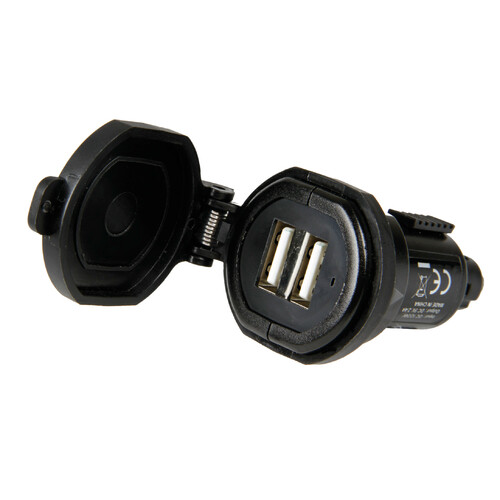 Din-Tech, caricabatteria Din 2 porte Usb - Fast Charge - 2700 mA - 12/32V - immagine 3