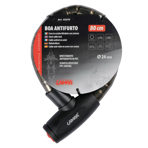 Boa, cavo antifurto Ø 24 mm in acciaio plastificato - 80 cm - immagine 3
