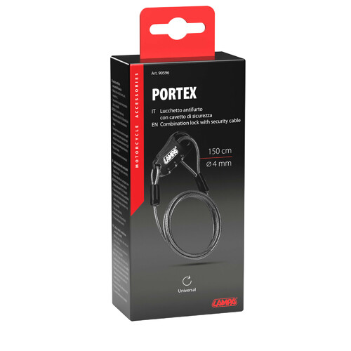 Portex, lucchetto antifurto con cavo di sicurezza - 150 cm - immagine 3