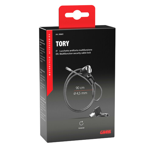 Tory, lucchetto antifurto con cavo di sicurezza - 90 cm - immagine 7