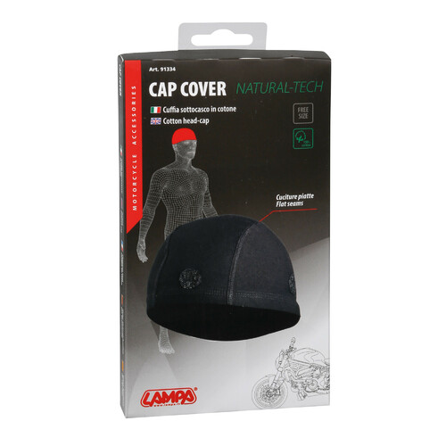 Head-Cap, cuffia sottocasco in cotone - Nero - immagine 3