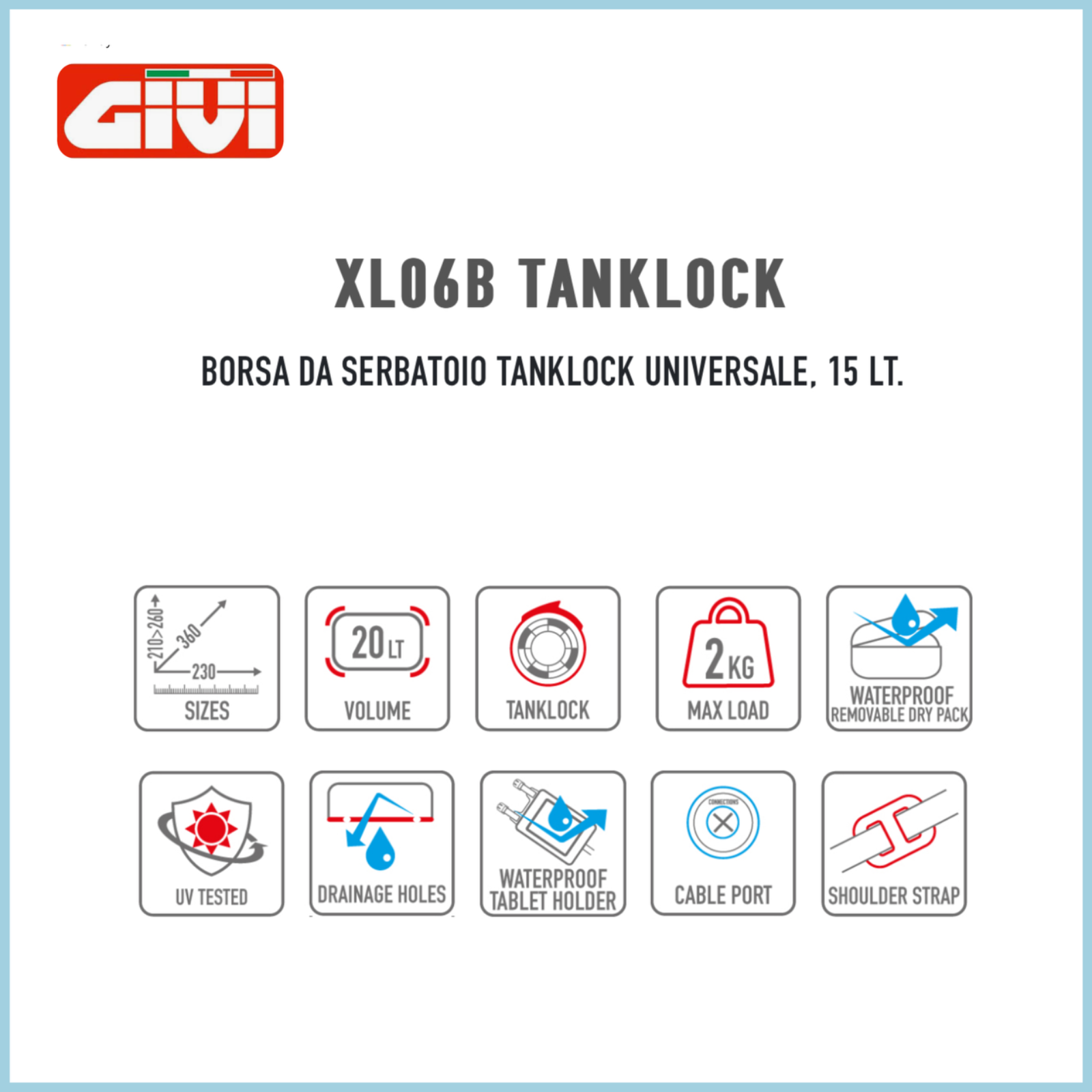 GIVI XL06B BORSA DA SERBATOIO TANKLOCK UNIVERSALE - immagine 6