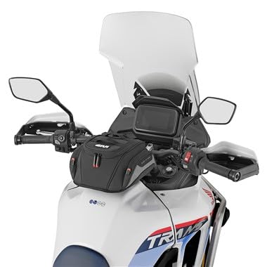 GIVI Borsa da Serbatoio Moto EASY01 Tanklock 6L con Copertura Antipioggia, Sistema M.O.L.L.E. e Cable Port – Nero - immagine 4