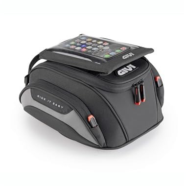 GIVI Borsa da Serbatoio Moto EASY01 Tanklock 6L con Copertura Antipioggia, Sistema M.O.L.L.E. e Cable Port – Nero - immagine 5