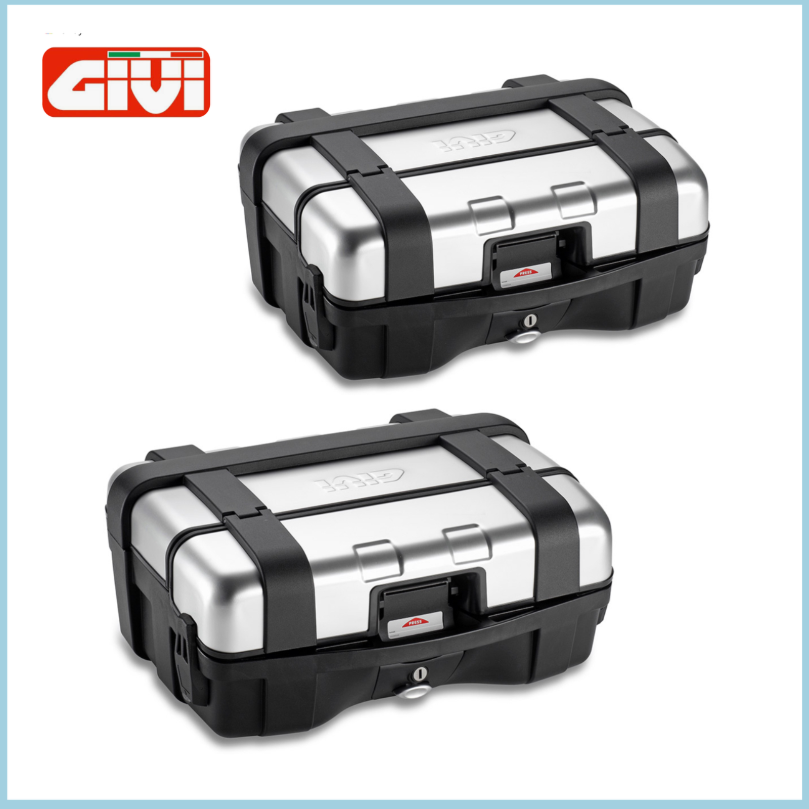 GIVI TRK33PACK2 SET DUE VALIGIE NERE CON CHIAVE SECURITY LOCK E TERZO CILINDRO