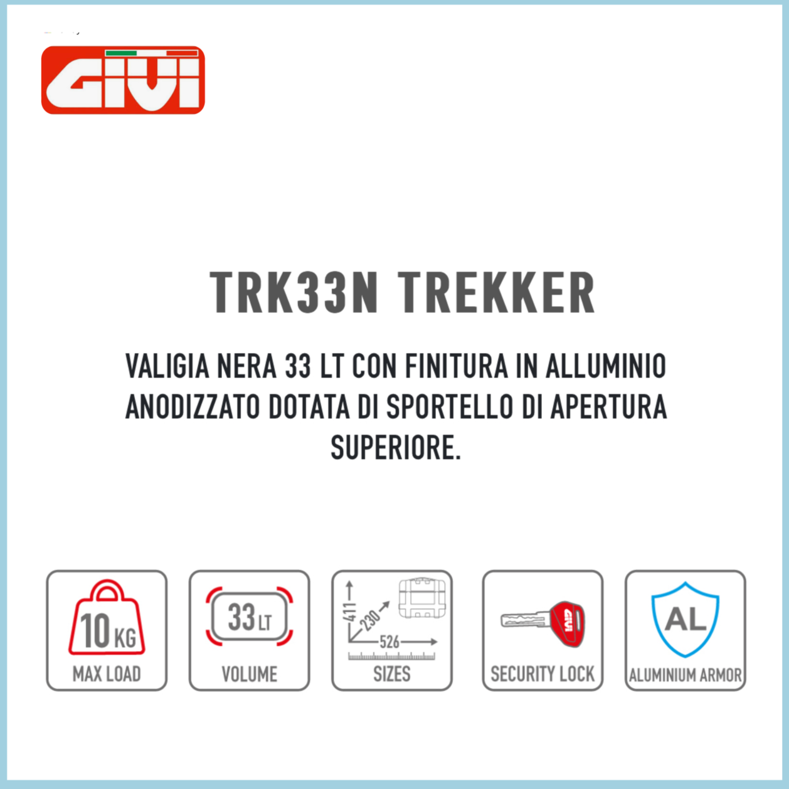 GIVI TRK33PACK2 SET DUE VALIGIE NERE CON CHIAVE SECURITY LOCK E TERZO CILINDRO - immagine 5