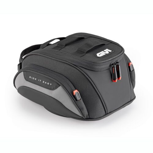 GIVI Borsa da Serbatoio Moto EASY01 Tanklock 6L con Copertura Antipioggia, Sistema M.O.L.L.E. e Cable Port – Nero