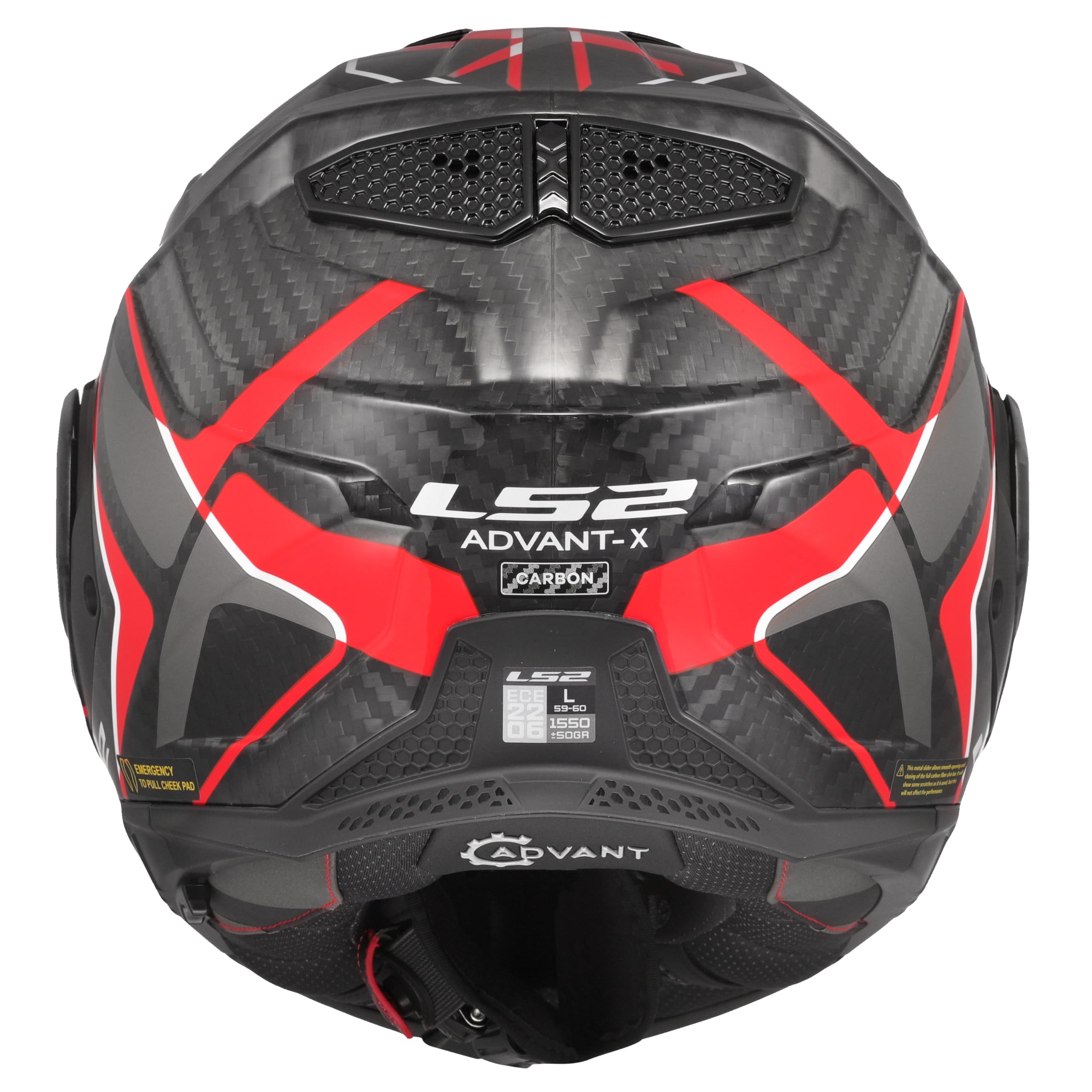 LS2, Casco Moto Modulare ADVANT X CARBON FUTURE II Gloss Red - immagine 3